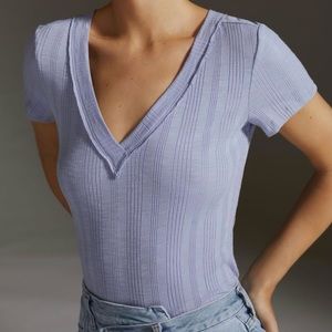 Anthropologie Pilcro Sustainable Double-V Tee 
Size XS
Color lilac